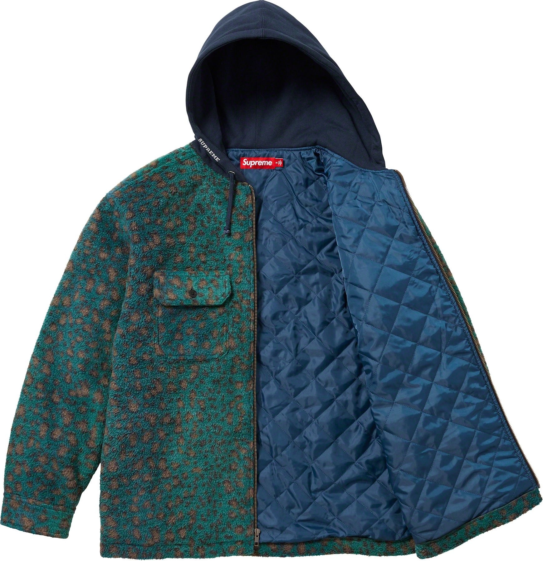 Fleece Zip Up Hooded Shirt view 12